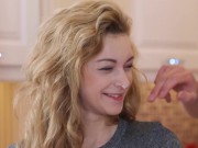 Preview 2 of Guy Picks Up Gorgeous Long-haired Russian Teen Sonya Sweet and Fucks Her Shaved Twat in the Kitchen