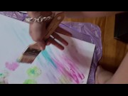 Preview 4 of Pussy PAINTING her second MASTERPIECE