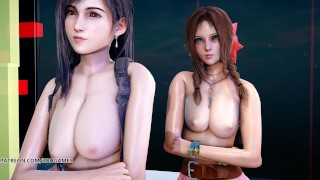 Aerith From Final Fantasy 7 Remake Tifa Lockhart And MMD Berry Good Mellow Mellow Striptease