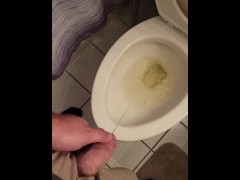Pissing while hard 