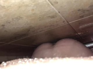 Bubblebutt Twink rides dildo in shower