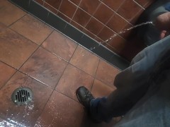 Pissing on floor drain