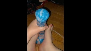 A little sloppy footjob