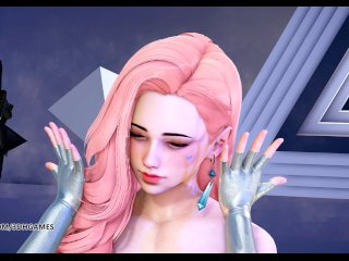 mmd, arcane caitlyn, naked dance, kpop