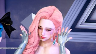 [MMD] PRODUCE48 - RUMOR Nude Kpop Dance Seraphine Gwen Caitlyn League of Legends
