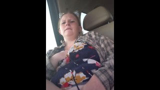 Masturbating in the truck with a Lush in my pussy