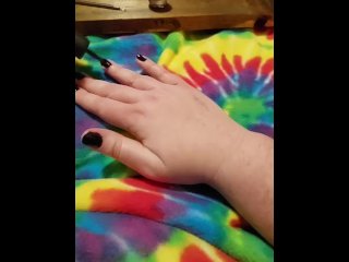 nail polish, hand fetish, bbw, alternative girl