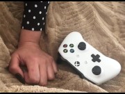 Preview 3 of Step sister couldn't masturbate with gamepad and replaced it with her stepbrother's cock