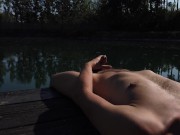 Preview 2 of Getting Off In The Sun At The Lake - Nice And Risky Outdoor Masturbation