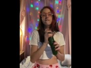 Preview 2 of strawberry slut puts cucumber up her ass - Lana Amira