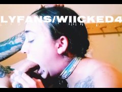 Amateur balls deep throat job