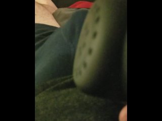 Massager makes me cum thru boxers - hands free - toes curl