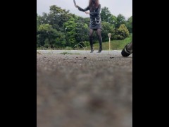 女装 レザーフェチ ブーツフェチ 踏み潰し 女王様 ミストレス domina 日本人  男の娘 - Screenshot 6 of 16 - Femboy