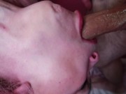 Preview 5 of Extreme Close Up Upside Down Throat Fucking