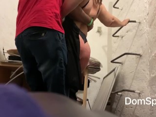 Big Ass_white MILF flogged during office_party