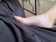 Preview 1 of Outdoor Footjob in Pants