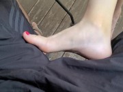 Preview 4 of Outdoor Footjob in Pants