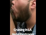 THEBXMOUTH GOES CRUISING IN PUBLIC LOS ANGELES HOTEL RESTROOM