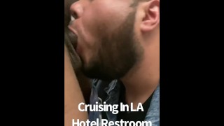 THEBXMOUTH GOES CRUISING IN PUBLIC LOS ANGELES HOTEL RESTROOM