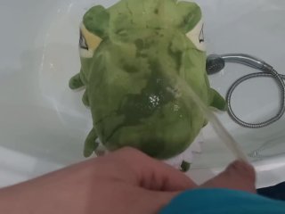 Green dinosaur t-rex Peeing#1