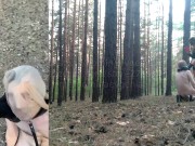 Preview 1 of Domina Evgenia - My humiliated dog in the forest (2 angles at the same time, English subtitles)