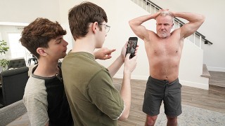 Young Twinks Discover Their Stepfather's Nude Photos And Their Big Dicks Get Aroused