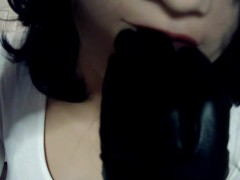 Erika & Jill Pt3! Unmasking from kigurumi doll Jill to play with rubber Erika and her rubber pussy!