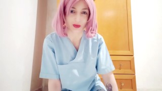 Sexy nurse wets pants POV!
