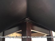 Preview 1 of Horny BBW Humps Chair in Ripped Leggings w/ Full Bladder Squirting Pee to Orgasm Part 2 of 2