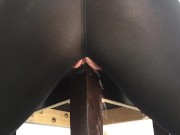 Preview 4 of Horny BBW Humps Chair in Ripped Leggings w/ Full Bladder Squirting Pee to Orgasm Part 2 of 2