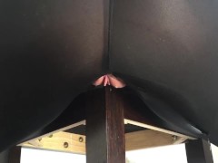 Horny BBW Humps Chair in Ripped Leggings w/ Full Bladder Squirting Pee to Orgasm Part 2 of 2