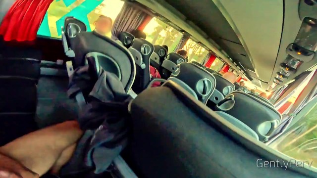 PUBLIC BUS ADVENTURE: I show my hard cock to a sexy ...