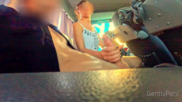 PUBLIC BUS ADVENTURE: I show my hard cock to a sexy ...