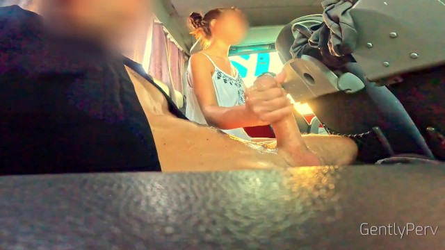 PUBLIC BUS ADVENTURE: I show my hard cock to a sexy ...