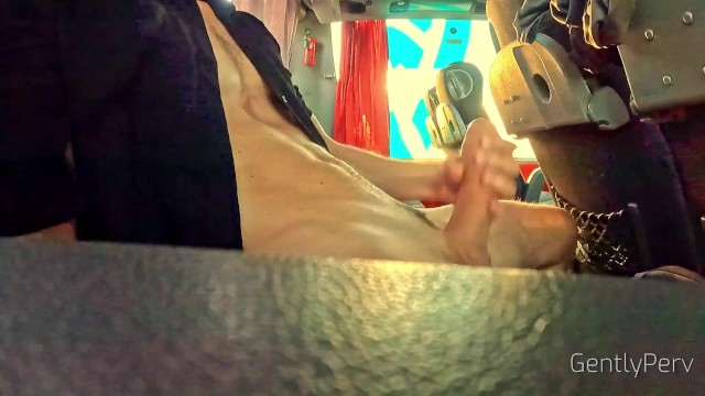 PUBLIC BUS ADVENTURE: I show my hard cock to a sexy ...