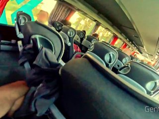 PUBLIC BUS ADVENTURE: I show my hard cock to a_sexy cutie_lady...she can't resist.