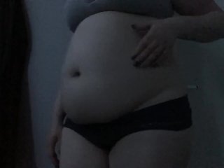 big ass, brunette, bellyplay, gettimg fat