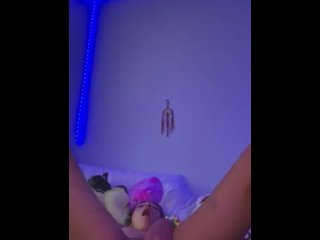 vertical video, vibrator orgasm, masturbation, pussy slapping