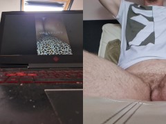 Hard GROWING COCK from watching EBONY solo video 🍆💦