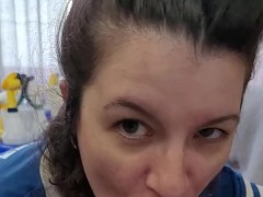 POV D sucking my co-workers dick for a quick tease my pussy is dripping wet