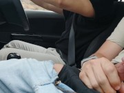 Preview 6 of Jerking off in the Uber. He let me touch his dick