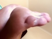 Preview 5 of Wanking and dripping cum on my feet w/JohnnyGrassy