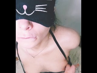 Nasty Brunette Sucks Sloppy & Drowns / Lesbian Strapon / Hardcore Deepthroat With JulyLuane