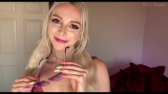 JOI POV Cute Blonde gives you Handjob in Shiny Bathing Suit & Sunglasses  RolePlay - Remi Reagan - Pornhub.com