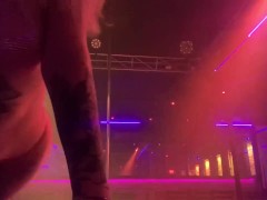 Topless blonde stripper bends and twerks for you 