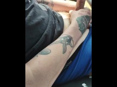 Jerking off while driving around (finish in my fiancee's mouth) loud moaning