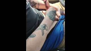 Jerking off while driving around (finish in my fiancee's mouth) loud moaning