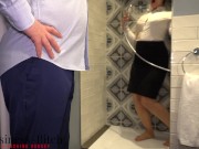 Preview 3 of wet business trip - secretary has soapy shower fun wearing her hot business suit with her boss