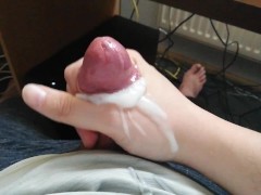 Releasing massive cum after stressful work