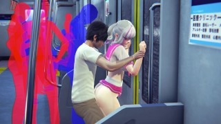 Colegiala follada por el culo en el vagón del metro